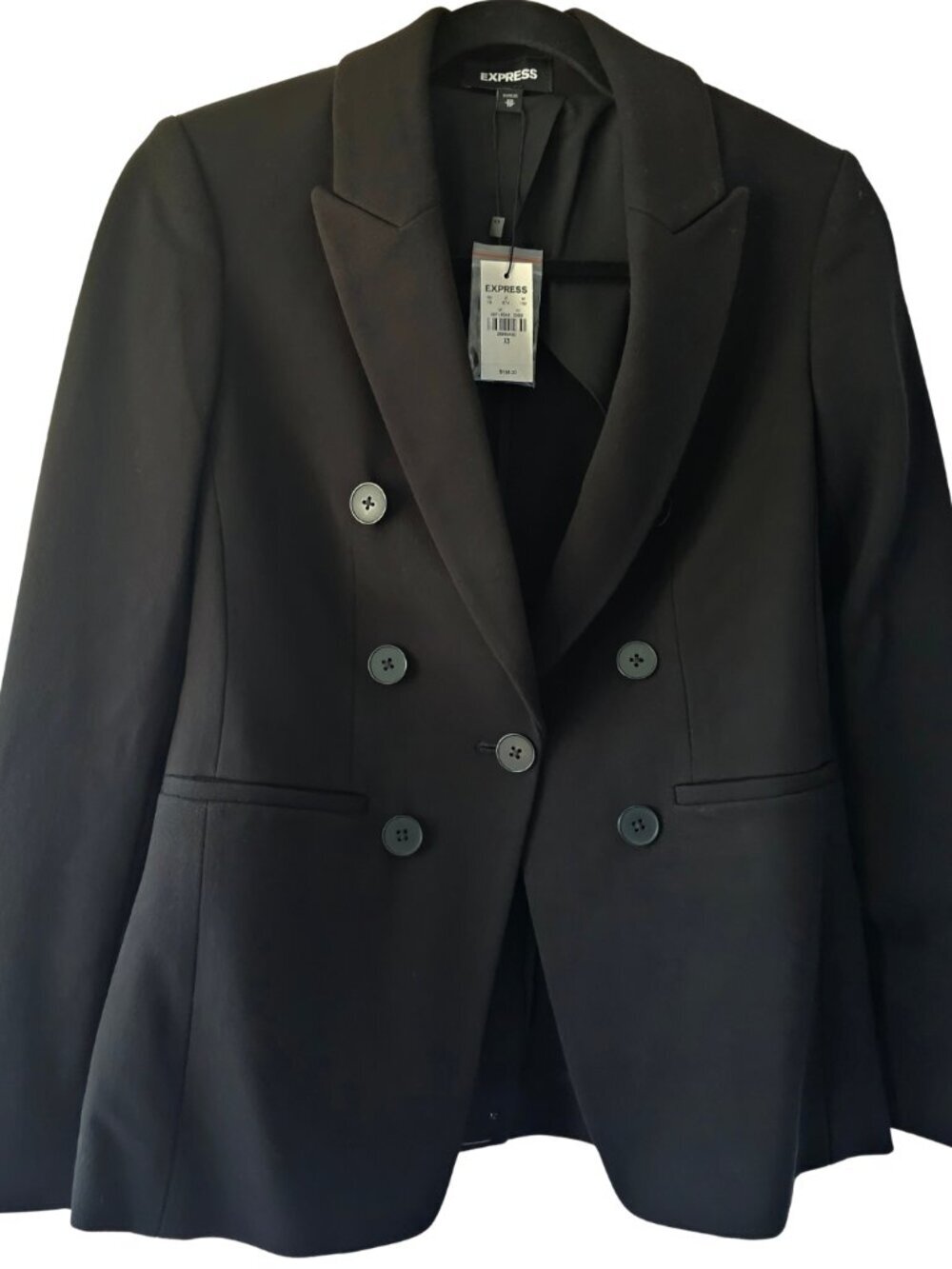 😍 NWT 😍 Express Single Button Knit Blazer, Black, Size XS